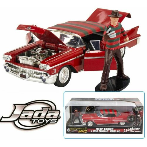 фигурка jada 1958 cadillac series 62 w freddy krueger generic Коллекционная модель JADA. Freddy Krueger 1958 Cadillac Series 62. Масштаб 1:24 (К/ф Кошмар на улице вязов) + фигурка Фредди