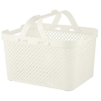 фото Корзинка для хранения Plast Team коллекция STOCKHOLM, с ручками, 260*192*137мм, молочный туман РТ500410048