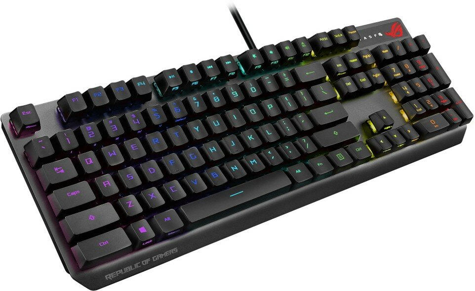 Клавиатура ASUS XA05 ROG Strix Scope RX Keyboard Wired (USB) ROG RX RED Optical-Mech 440x137x39mm (812870) (90MP0240-BKRA00)