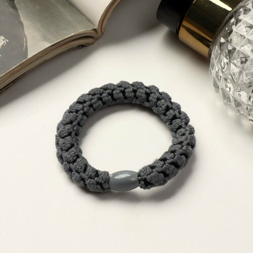 Резинка для волос Спорт плетение пышка 5 см серый 391₽