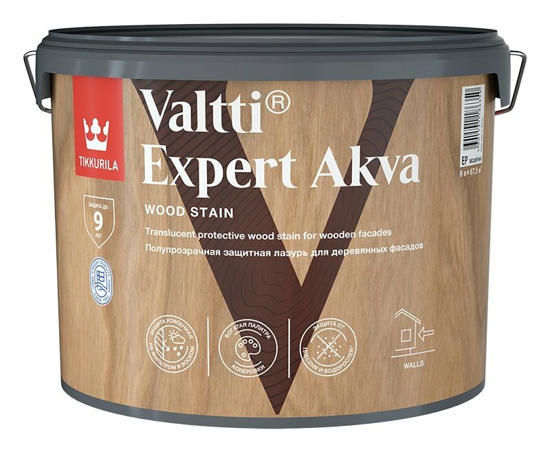 Антисептик декоративный Valtti Expert Akva EP 9л