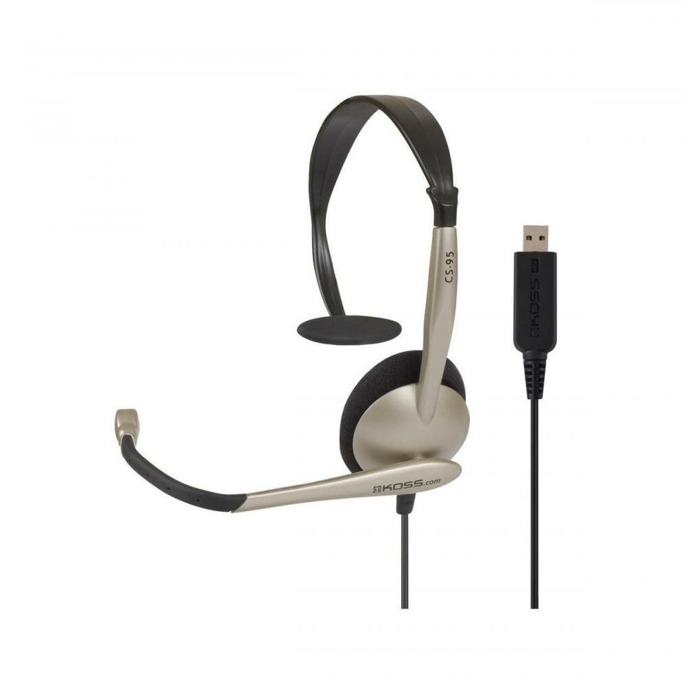 Гарнитура KOSS CS-95-USB, для компьютера, накладные, золотистый [15116377] - фото №13