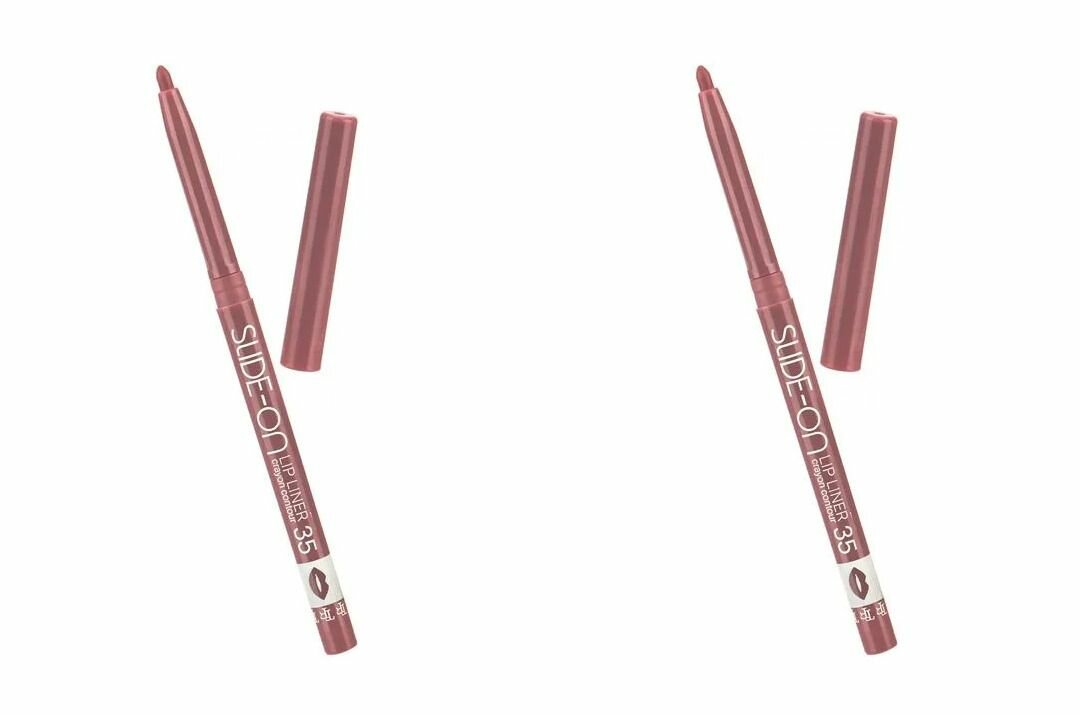 TF cosmetics Карандаш для губ Slide-On Lip Liner, тон 35 Пыльно-розовый, 7 г, 2 шт.