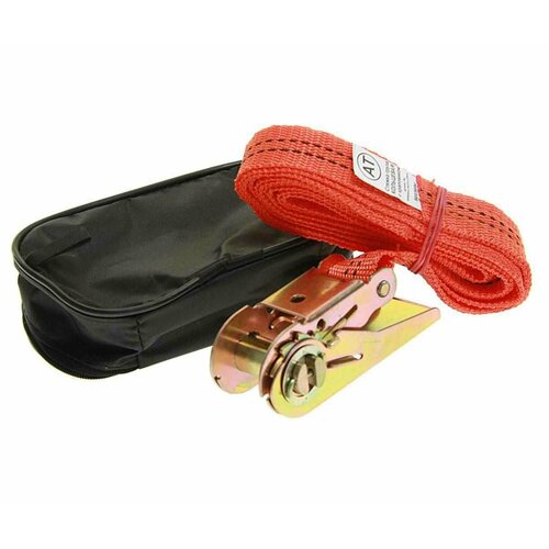 Стяжка крепления груза 08т 3м-25мм кольцевая с храповиком стяжка кольцевая 3м-25мм 600-900кг авто-трос 885₽