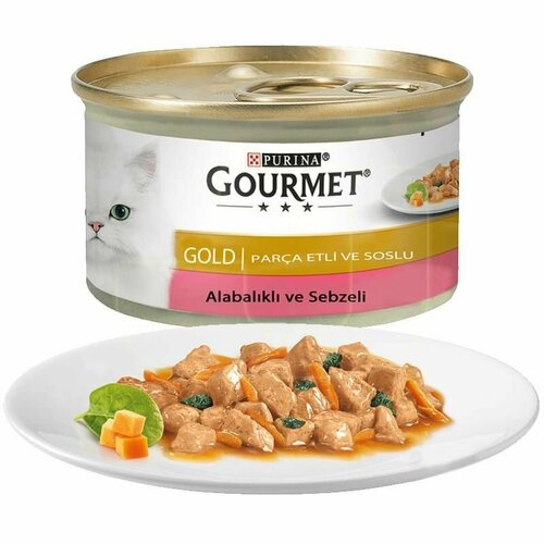 Влажный корм для кошек Gourmet Gold, форель с овощами 85 г