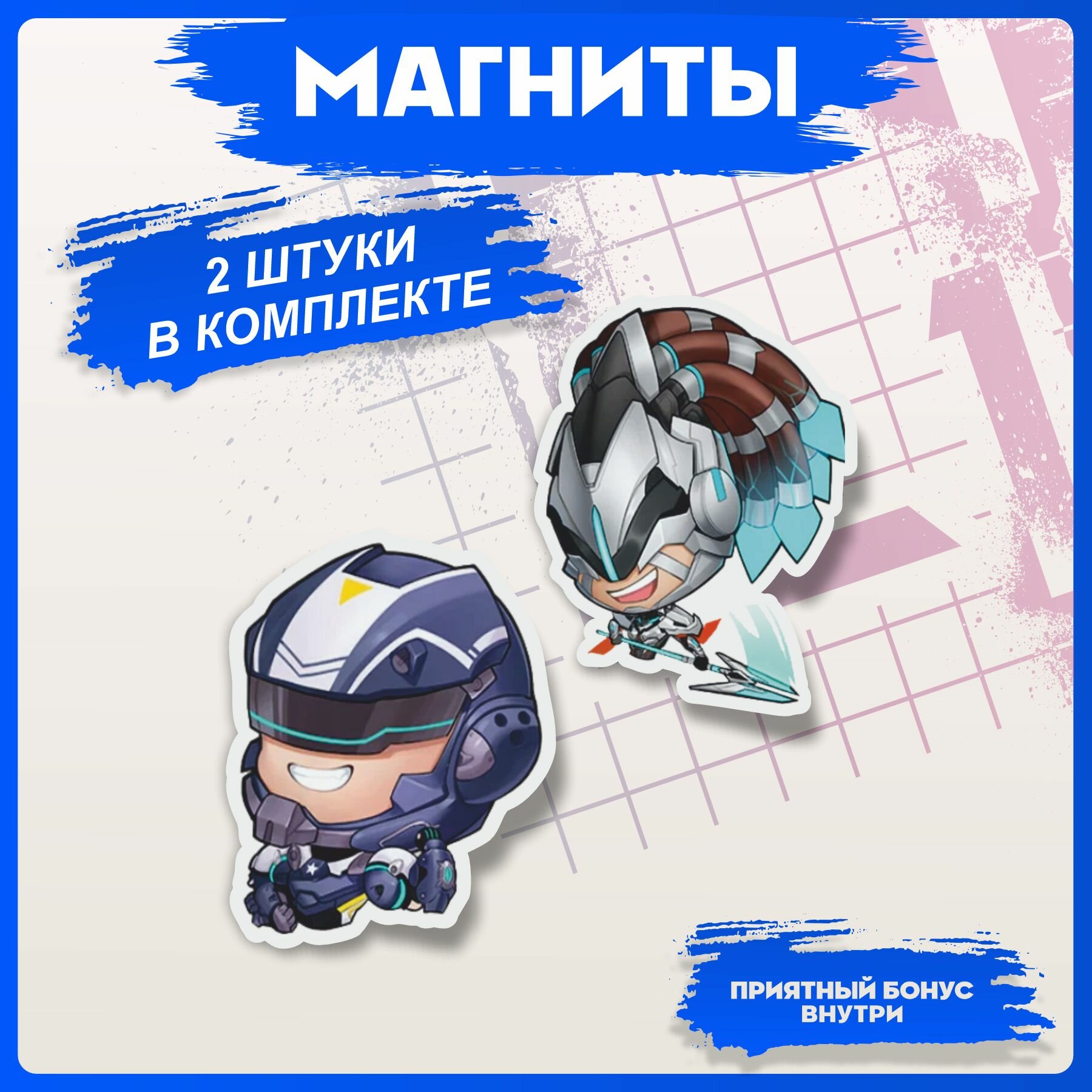 Магниты для доски Mobile legends Джонсон Альфа