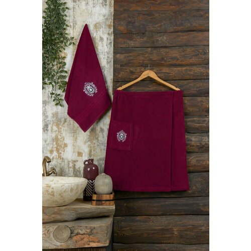 Juanna Набор для сауны Brode цвет: бордовый (50х90 см, 70х155 см)