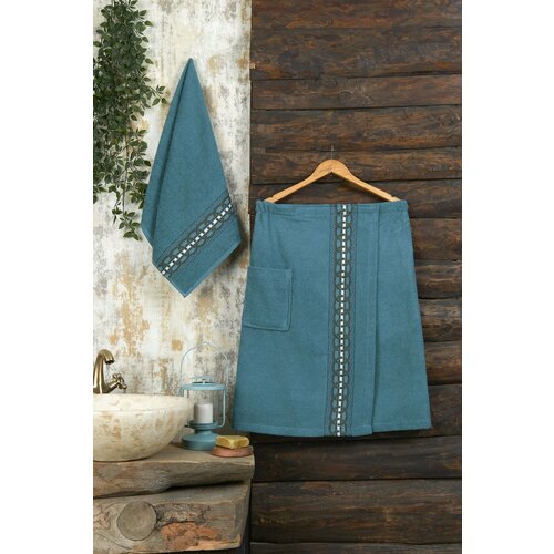 Juanna Набор для сауны Аманда цвет: тёмно-зелёный (50х90 см, 70х155 см)