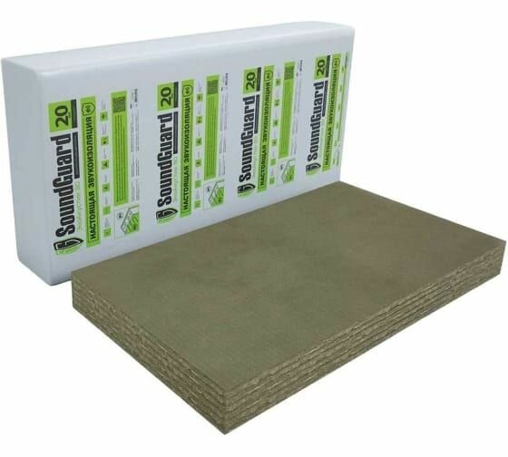 фото Звукопоглощающая плита Soundguard экоакустик 80 1250x600x20 мм, 7.5 кв. м в упаковке 201260