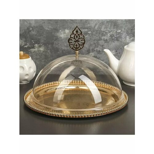 Тортовница с крышкой-клош 31523 см цвет металла золотой 3613₽