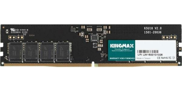 Память DDR5 32GB 4800MHz Kingmax KM-LD5-4800-32GS RTL PC5-38400 CL40 DIMM 288-pin 1.1В single rank Ret