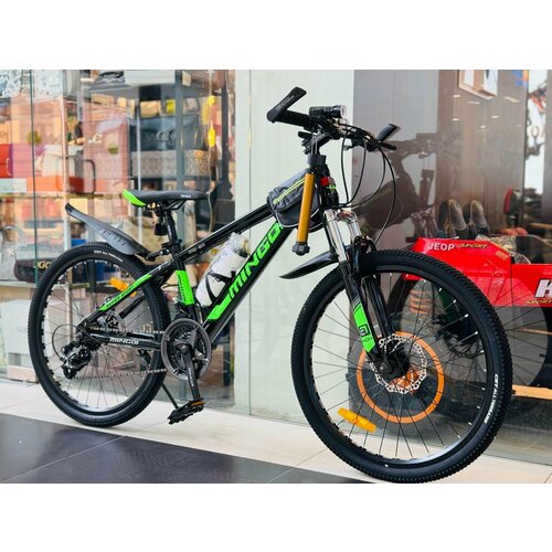 Велосипед горный скоростной GMINDI 811 24 дюймов взрослый мужской и женский для прогулки скоростной спортивный велик черныйзеленый 24990₽