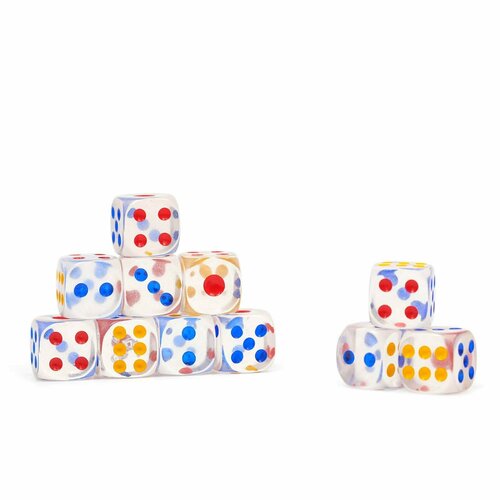 Кости игральные 14 х 14 см фасовка 100 шт прозрачные 100шт 1090₽