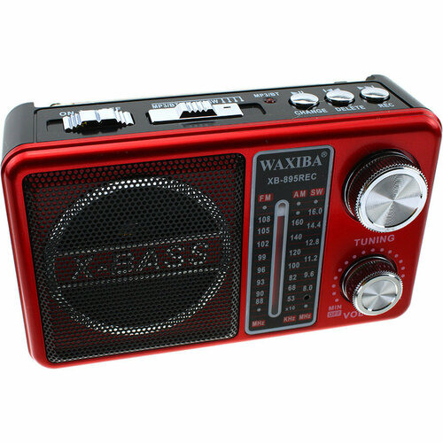 Радио XB-895REC Waxiba USBSDmicroSD фонарик красное 118700₽