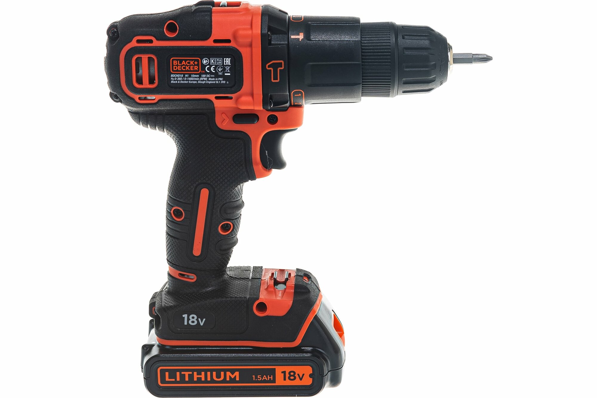 фото Black+Decker Аккумуляторная ударная дрель-шуруповерт, 18В, 11 установки кр. момента BDCHD18KB-QW