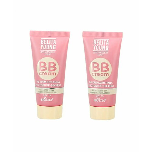 Белита тональный BB Крем для лица бб Photoshop-эффект фотошоп Belita Young для молодой кожи 2шт SPF 15 2 30 мл 421₽