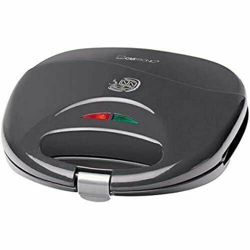 Clatronic ST 3477 Тостер для сэндвичей треугольные пластины для сэндвичей автоматический контроль температуры с 2 контрольными лампочками антипригарное покрытие защита от перегрева серый 964000₽