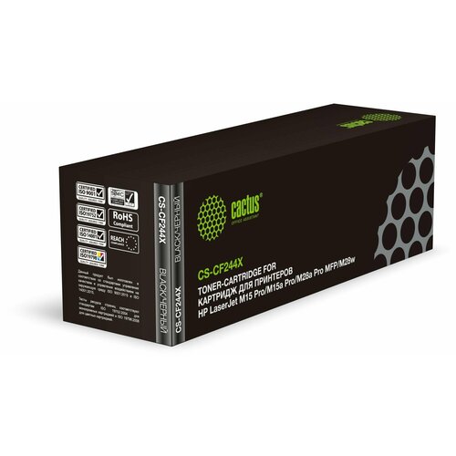 Картридж лазерный Cactus CS-CF244X 44ACF244A черный 2000 страниц совместимый для LJ M15 ProM15a ProM28a Pro MFPM28w Pro MFP 692₽