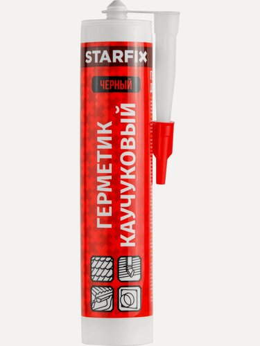 Изображение товара Герметик каучуковый для кровли STARFIX 300 мл черный (SM-73025-1)