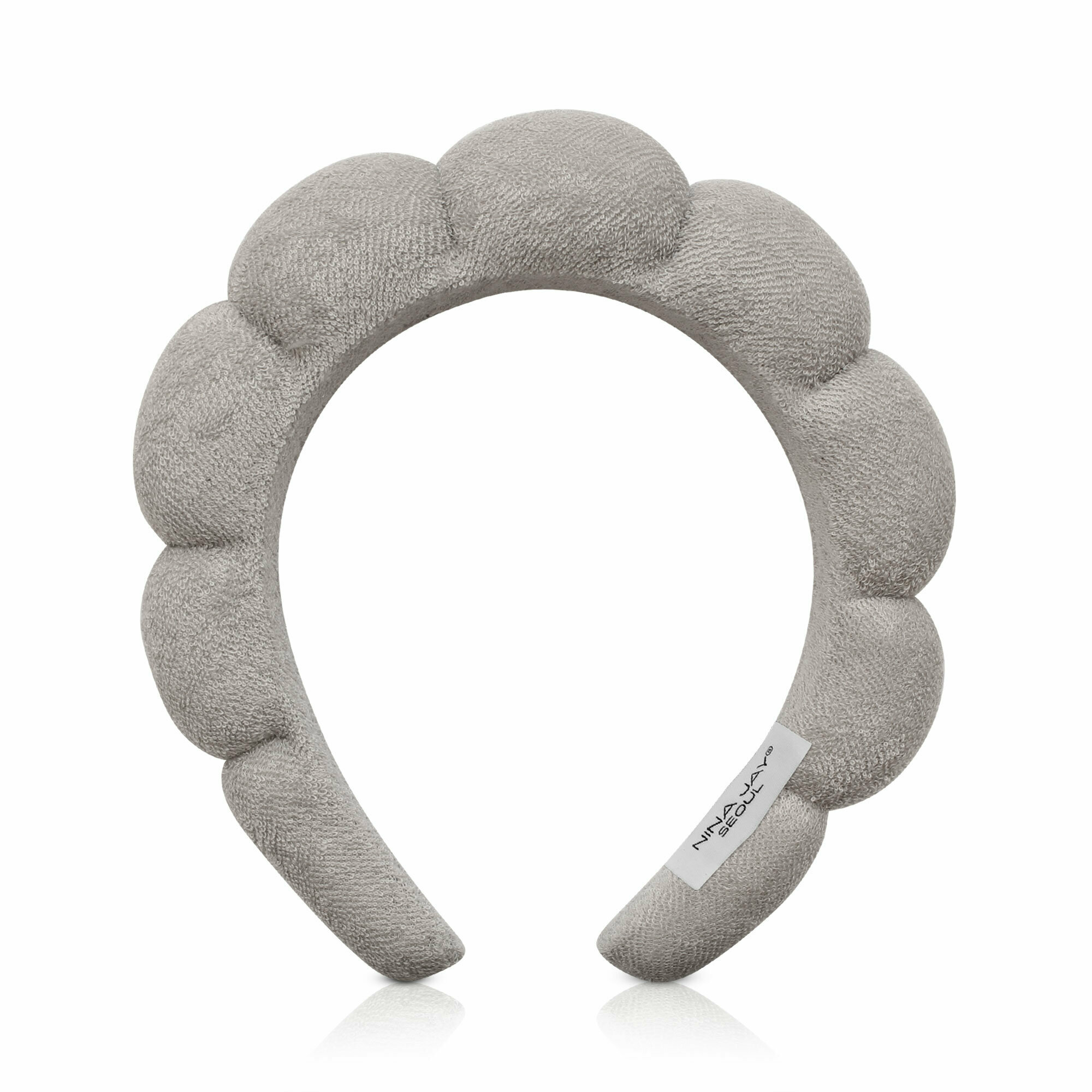 Набор для умывания: ободок + напульсники серого цвета NINA JAY — фото 1