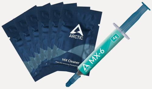 Изображение товара Термопаста Arctic MX-6 Thermal Compound 4-gramm with 6pcs MX Cleaner (ACTCP00084A)