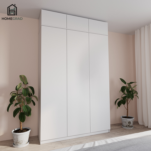 Шкаф для одежды Mika с антресолью Белый, HomeGrad