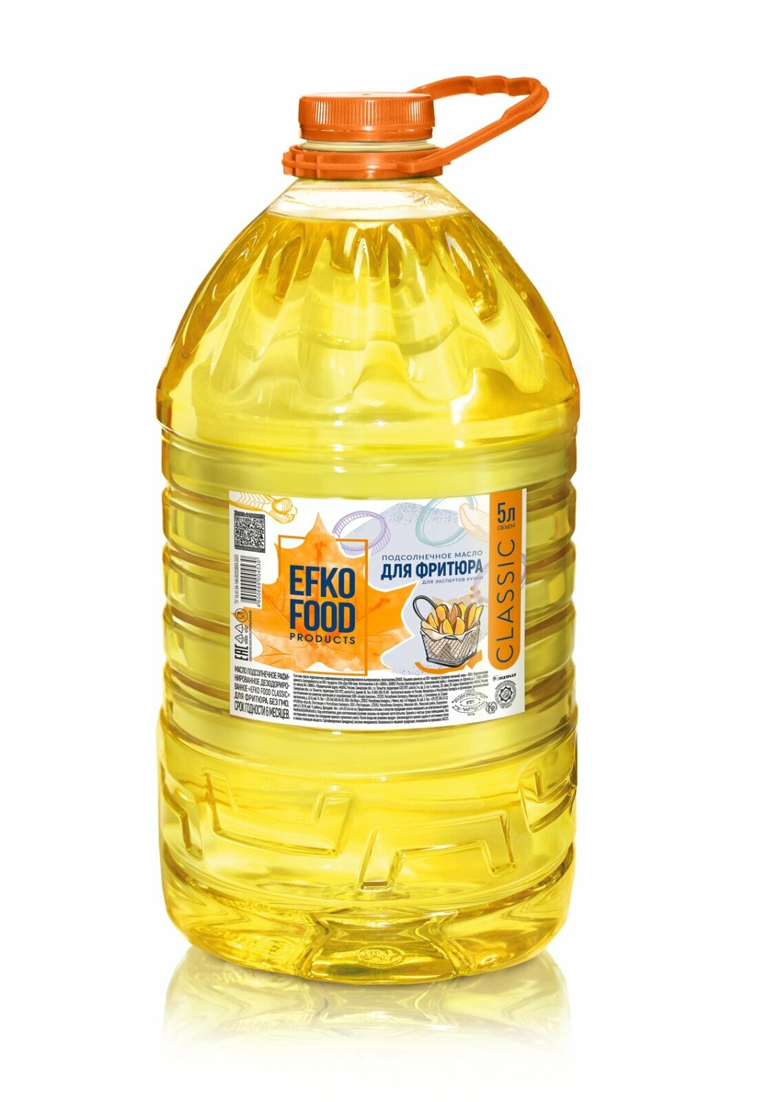 Подсолнечное масло для фритюрницы, EFKO FOOD, 5 л.