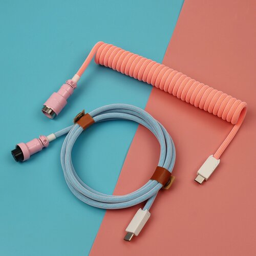 Лано Кабель-авиатор USB C на USB C, Orange White, 1,5 м