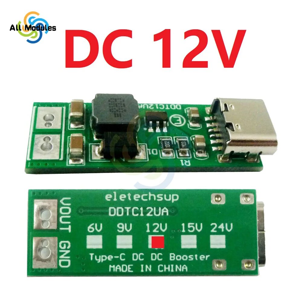 Diymore Boost Converter PWM PFM Regulator Module 9W, DC 5V to 12V