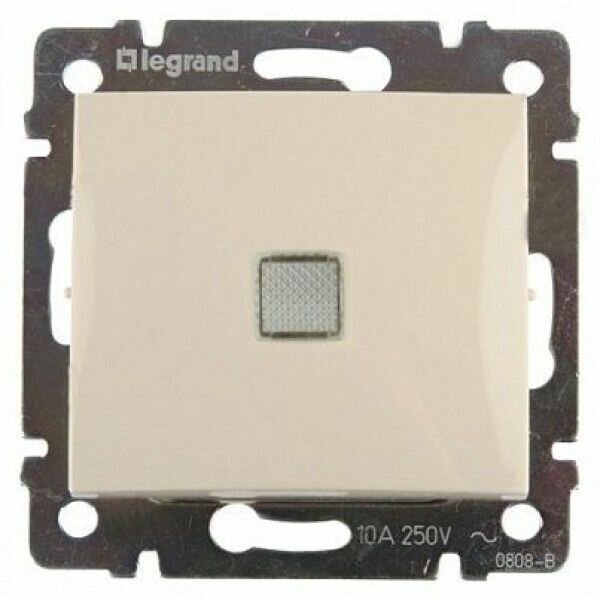 Выключатель LEGRAND CARIVA 773710 одноклавишный с индикатором крем (в рамку).