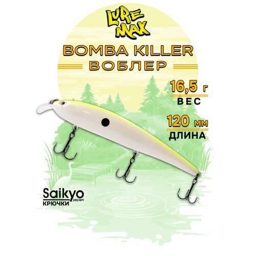 Воблеры для рыбалки LureMax BOMBA KILLER 120FDR-135 16,5 г, воблер на щуку