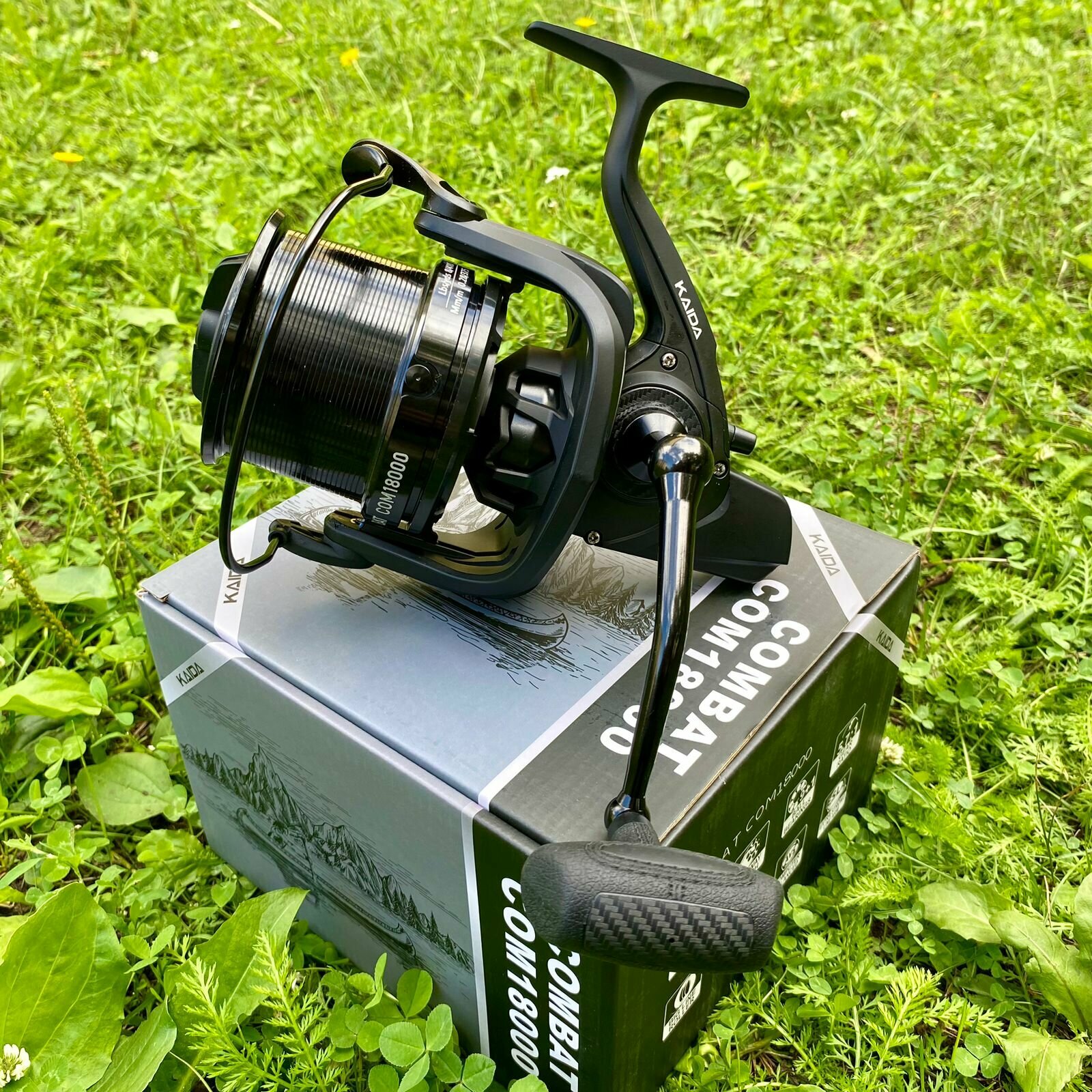 Карповая катушка Kaida Combat 18000, безынерционная с быстрым фрикционом
