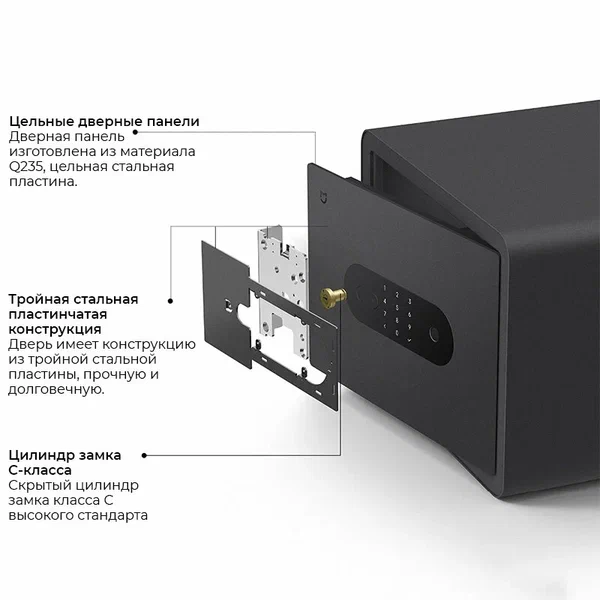 Сейф с датчиком отпечатков Mijia Smart Safe Deposit Box BGX-5/X1-303 (Dark Grey) — фото 1