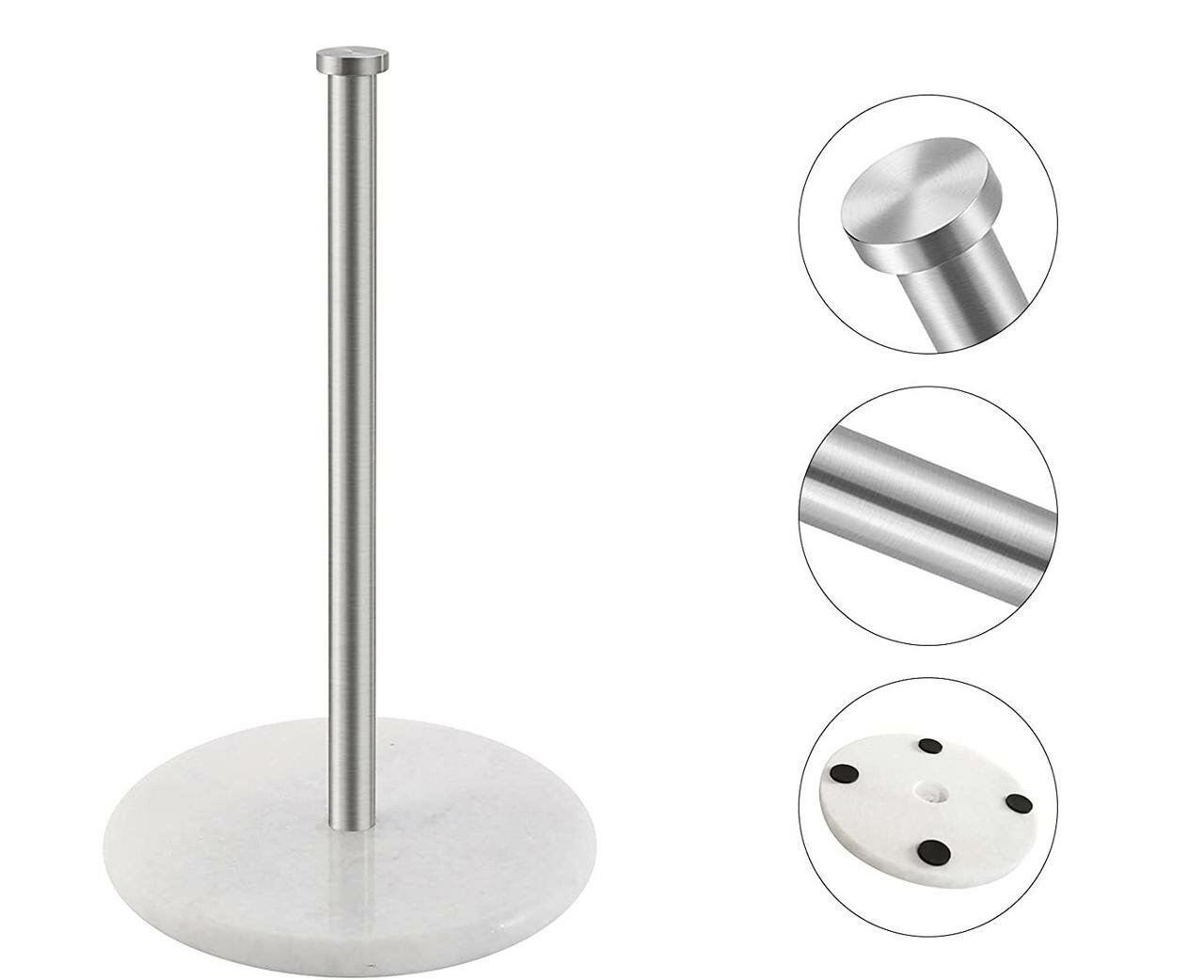 D16 Настольный держатель для бумажных полотенец / основание натуральный мрамор/ держатель для трех рулонов туалетной бумаги диаметр основания 16 см