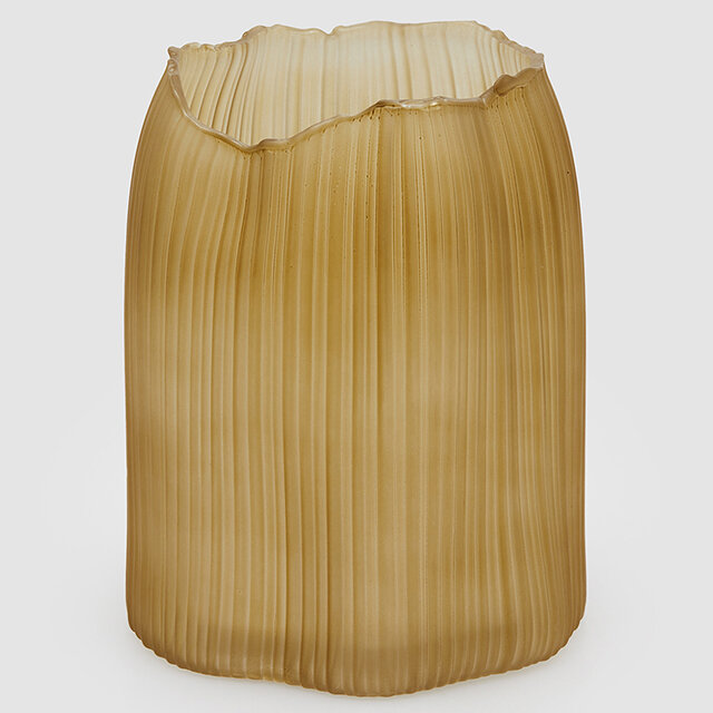 Стеклянная ваза Mille Righe 23 см песочная EDG 1100928A779