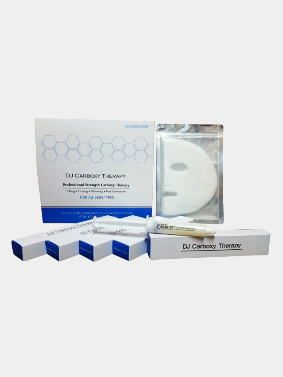 DJ Carborn Therapy Karboksiterapiya to'plami DJ Carborn Therapy, yuz niqobi toplami, karbon gel + niqob, 5 dona — фото 1