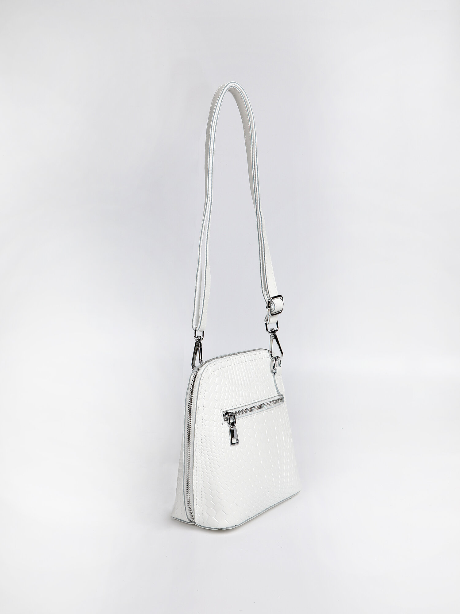 Сумка кросс-боди TERVOLINA, фактура зернистая, белый — фото 1