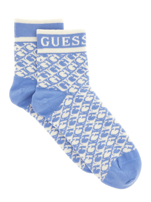 Носки GUESS, размер OneSize, голубой, белый