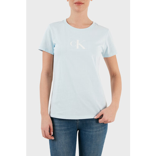 Футболка Calvin Klein Jeans, размер XS, синий футболка calvin klein средней длины застежка отсутствует короткий рукав размер l белый