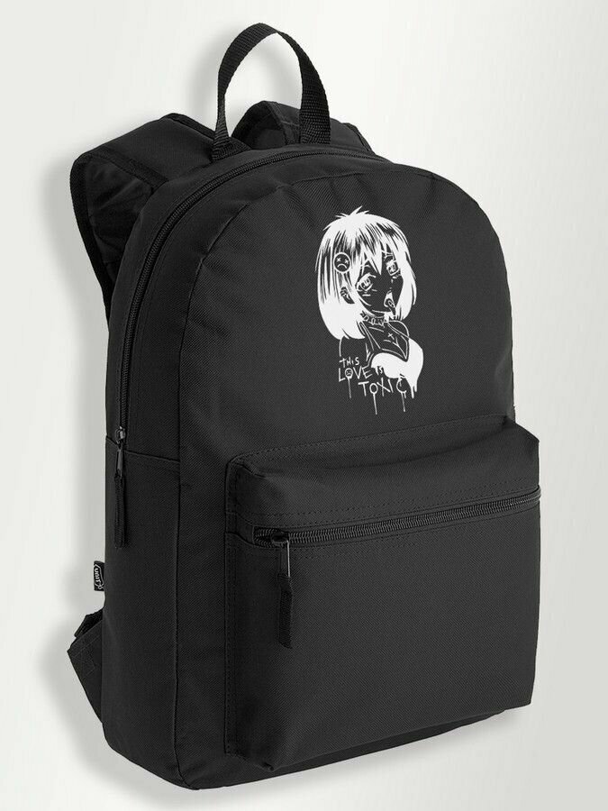 Черный школьный рюкзак с принтом аниме - 228