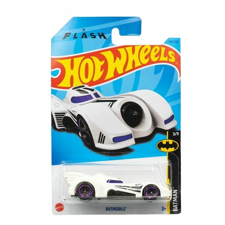 HKJ74 Машинка игрушка Hot Wheels металлическая коллекционная Batmobile белый