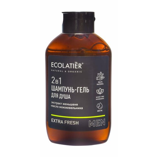 ECOLATIER Шампунь и гель для душа 2 в 1 Extra Fresh муж, 400 мл набор ecolatier extra fresh for men шампунь гель для душа