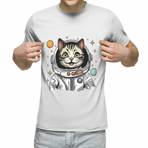 Футболка Us Basic, размер 2XL, белый мужская футболка кот космонавт s синий