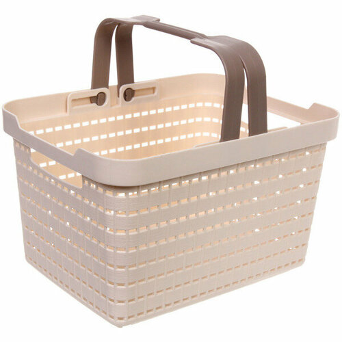 Корзинка для хранения с ручками «флодарлинг», цвет слоновая кость, 31*22.8*18.2см