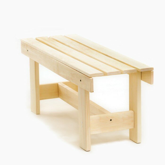 Лавочка (скамейка) деревянная из осины для бани, длина 100 см , ширина 32 см, высота 42 см