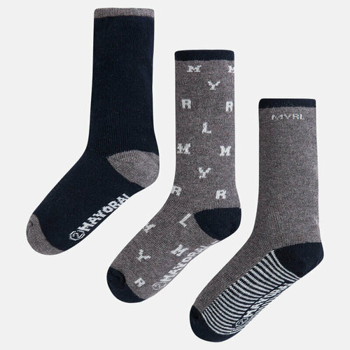 фото Носки mayoral 3 пары, размер 27-29 (4 года), синий, серый