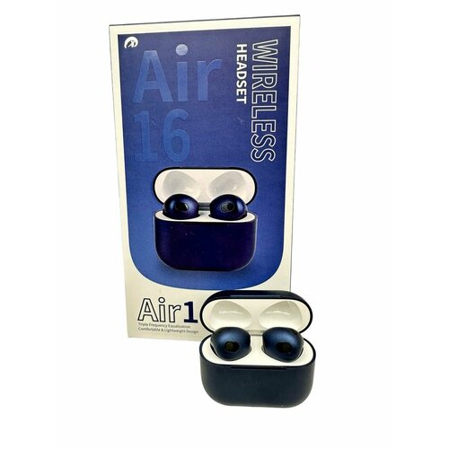 TWS Наушники Wireless Headset Air 16/bluetooth 5.0 blue tws bluetooth гарнитура вставная стерео remax tws wireless bluetooth headset air plus белая