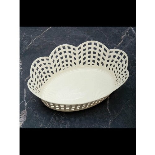 Сухарница хлебница овальная слоновая кость 132₽