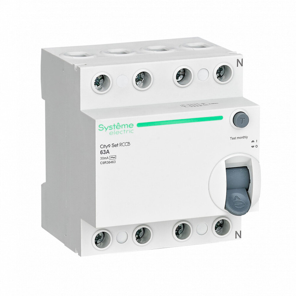 УЗО Systeme Electric City9 Set ВДТ 63А 30 мА 3P+N тип АС 45 кА (C9R36463)