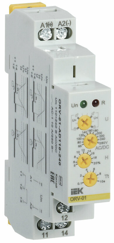 Реле контроля 1-фаз. напряжения ORV 10А 110-240 В AC/DC IEK